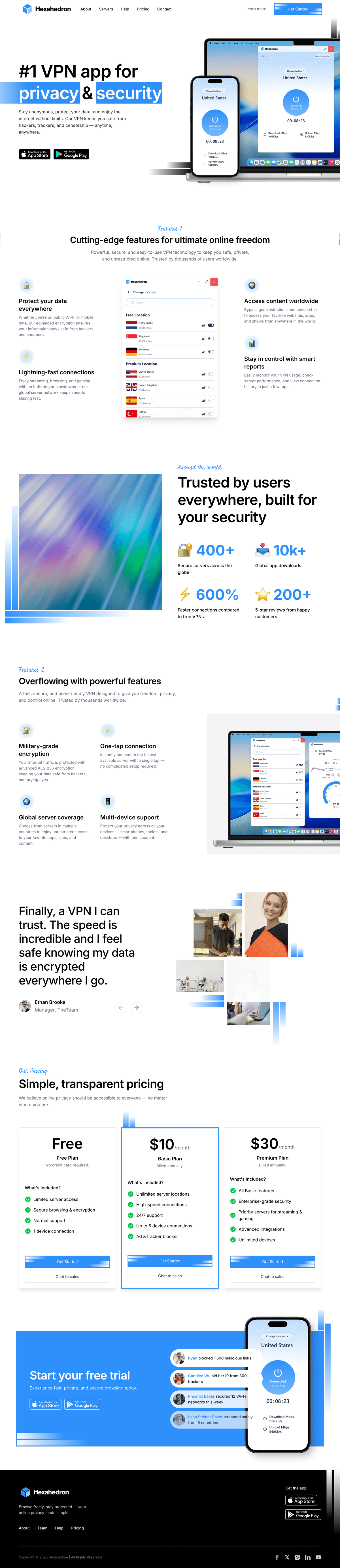 VPN SaaS — main dashboard