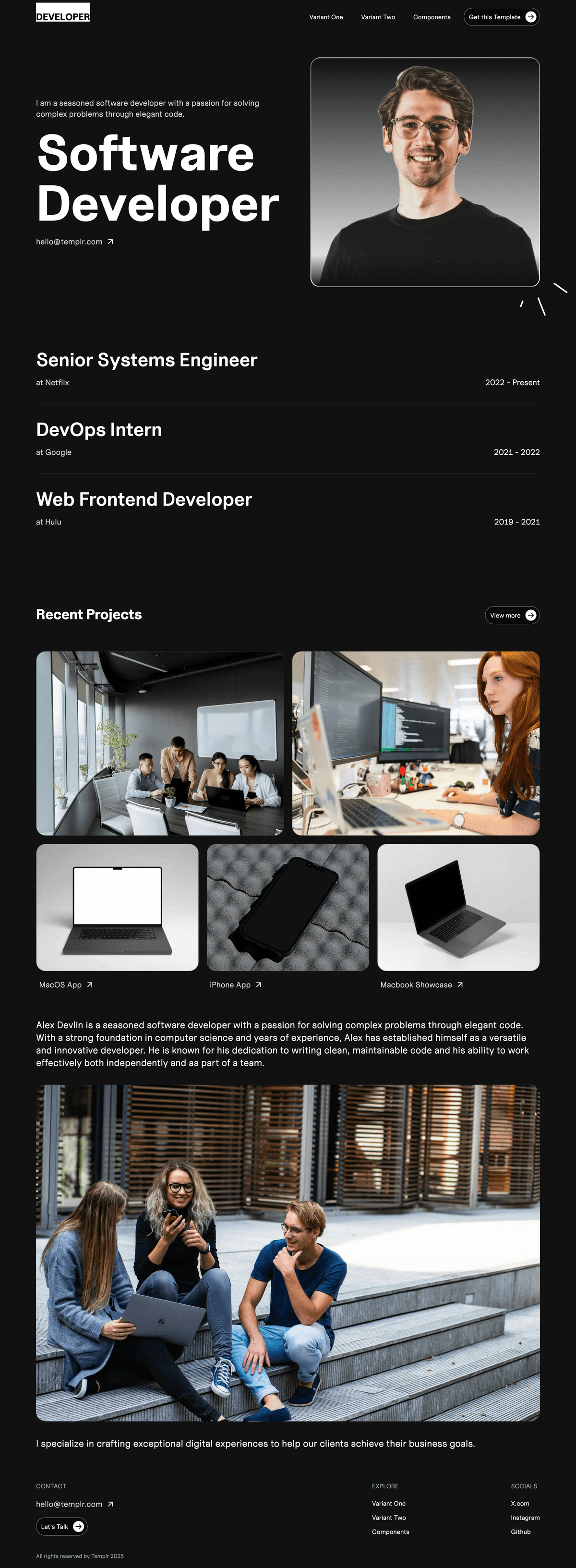 Dev Portfolio - Dark Mode